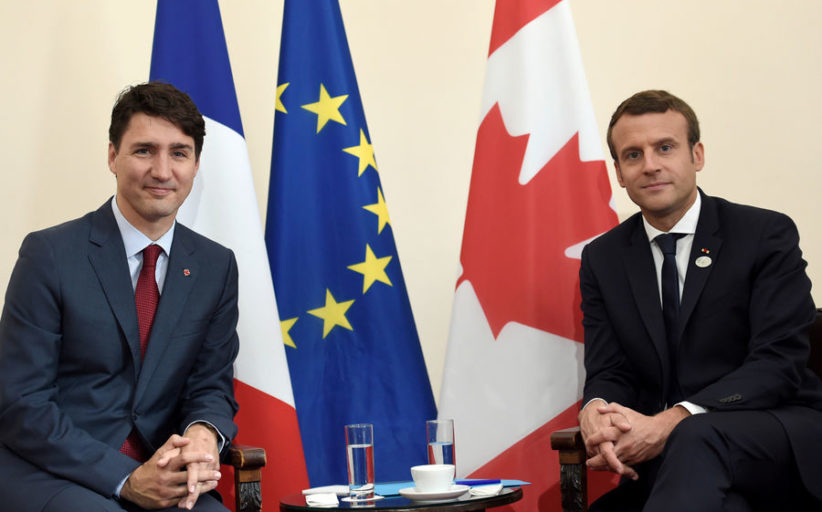 La rencontre Macron – Trudeau en images