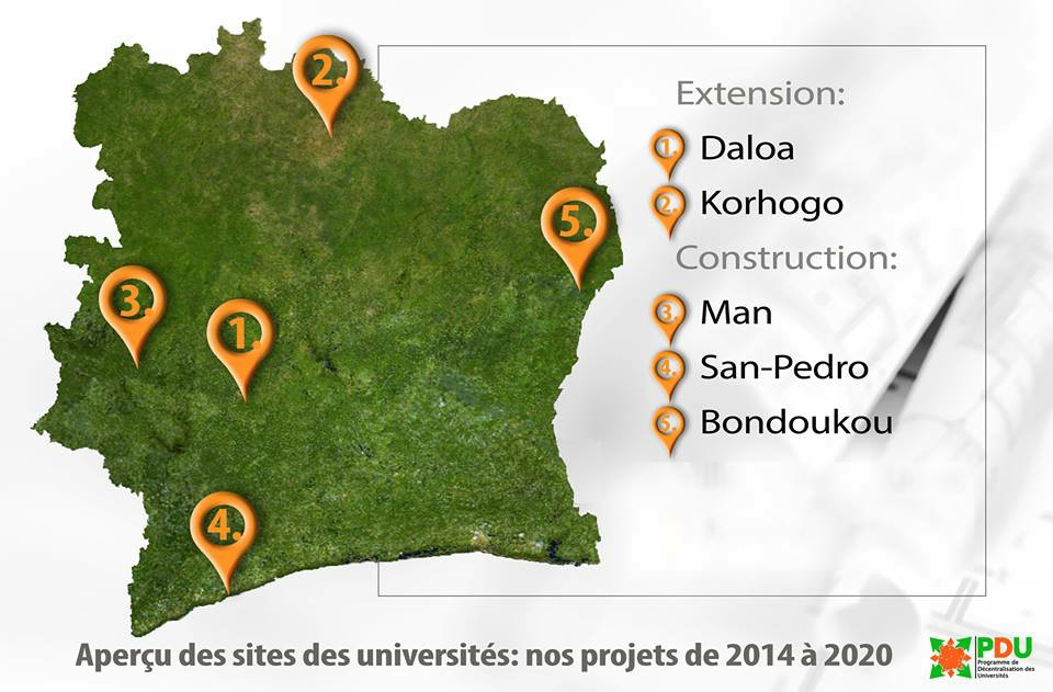 Côte d’Ivoire : Le Programme de Décentralisation des Universités(PDU).