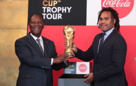 Alassane OUATTARA à la cérémonie officielle de présentation du Trophée de la Coupe du Monde de football en images