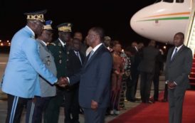 Le Président de la République, Alassane OUATTARA, a regagné Abidjan, suite aux inondations à Abidjan.[Photos]