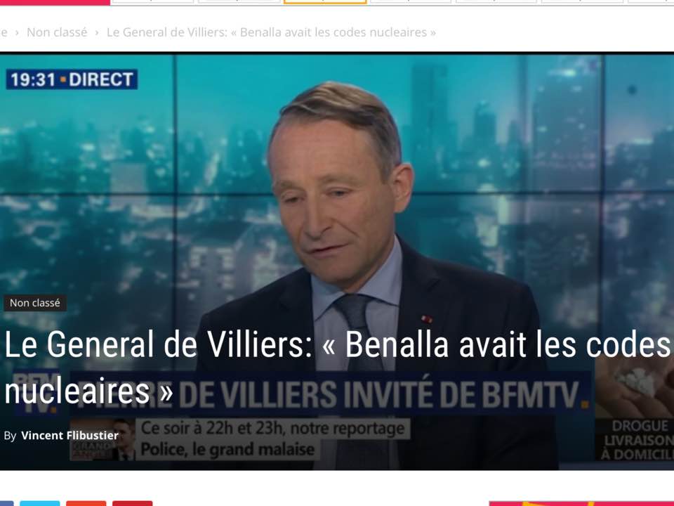 Le Général de villiers : “Benalla avait les codes  nucléaires”