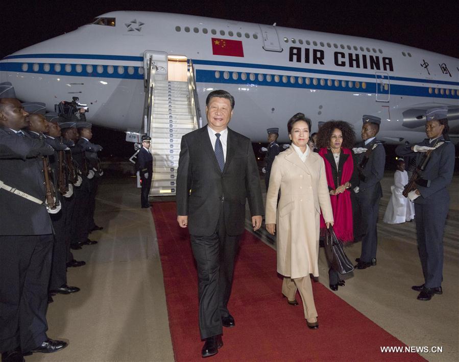 Arrivée du président chinois en Afrique du Sud pour une visite d’Etat