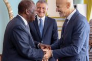 Le Président de la République, Alassane Ouattara, le Président-Directeur Général du Groupe #ENI, Claudio Descalzi