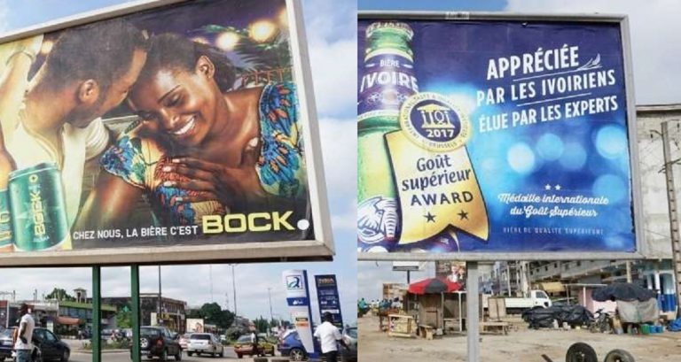 La « guerre » de la bière avec ses affichages agressifs en Côte-d’Ivoire met l’Union des consommateurs en colère