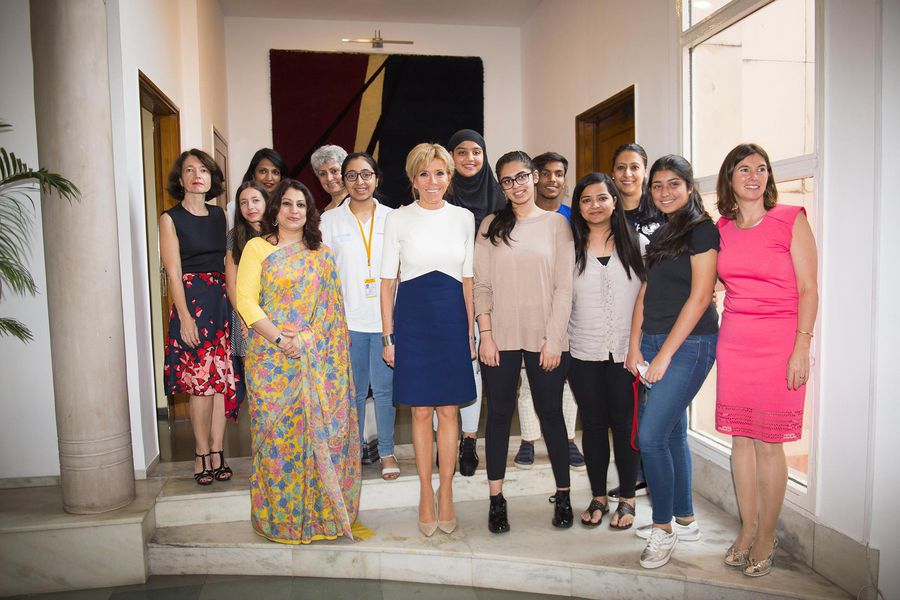 Brigitte Macron sur la trace des artistes de New Delhi(En images)