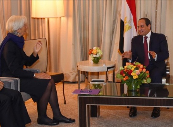 Rencontre entre le président égyptien Abdel Fattah El Sisi et Christine Lagarde du FMI