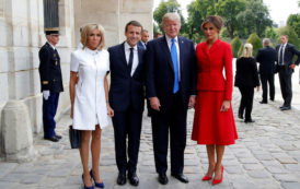 Brigitte et Emmanuel Macron ont accueilli le couple Trump aux Invalides