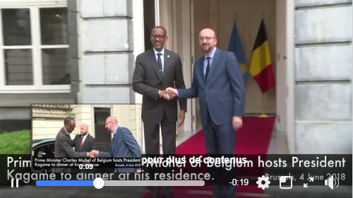 VIDEO : Le Premier Ministre Charles Michel de Belgique accueille le Président Kagame au dîner à sa résidence