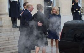 Emmanuel et Brigitte Macron quittent Donald et Melania Trump dans la fumée de la Cadillac [Photos]