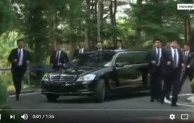 Arrivée des Présidents sud et nord Coréen [Video]