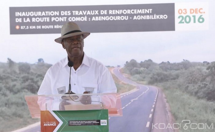 Côte d’Ivoire: Depuis Agnibilékro, Ouattara annonce qu’il a investi plus de 2000 milliards de FCFA dans le réseau routier de 2011 à 2016