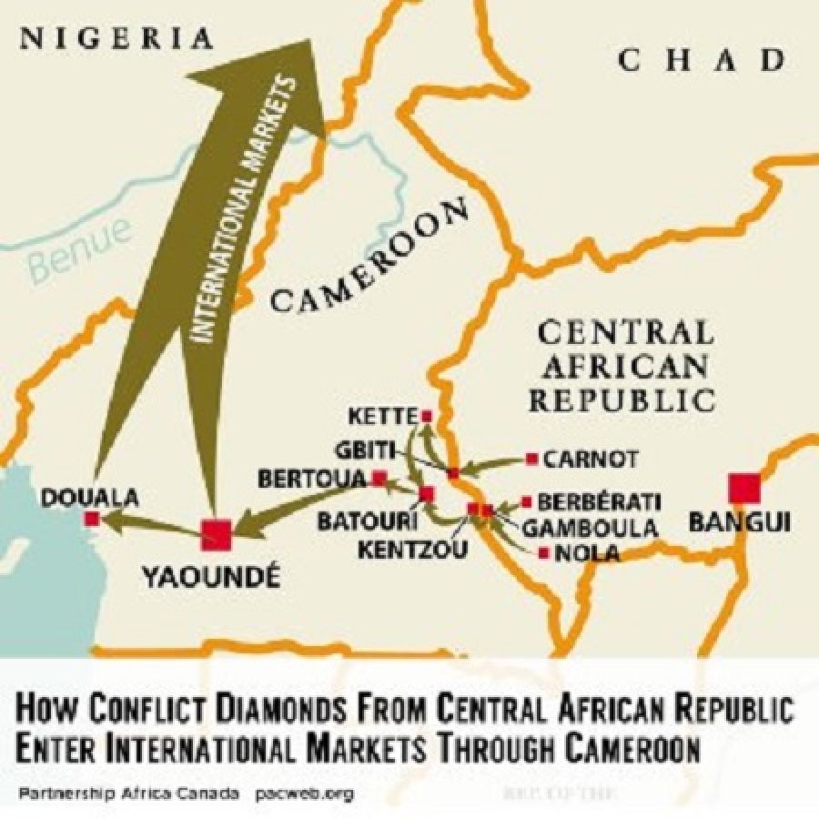 Des diamants de conflit de la RCA pénètrent les marchés internationaux via le Cameroun, selon un rapport