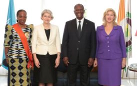 En fin de mission: Irina Bokova DG de l’UNESCO élevée à la Dignité de Grand Officier de l’Ordre National par Ouattara en images