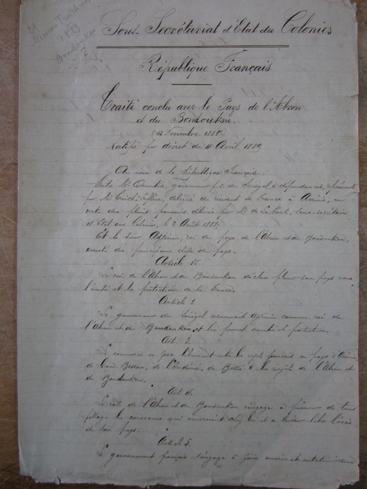 Les traités aux origines de la colonisation de la Côte d’Ivoire (1843-1893)