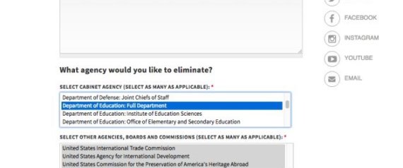 Avec ce site, Trump va laisser les Américains choisir quels ministères ils veulent supprimer