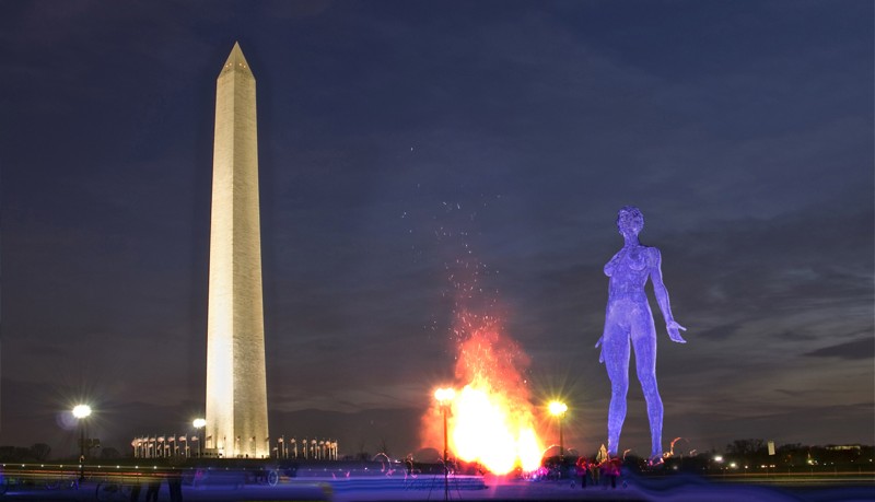 This 45-foot statue of a naked woman could be coming to the Mall for four months