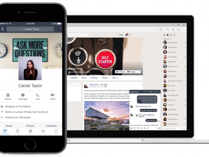 Facebook lance Workplace Chat pour PC et Mac avec partage d’écran